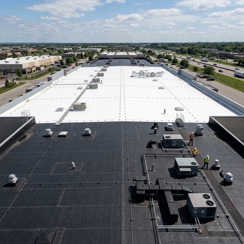 Featured Banner: Commercial Flat Roofing Options: TPO, PVC, and EPDM - Diversified Roofing Solutions