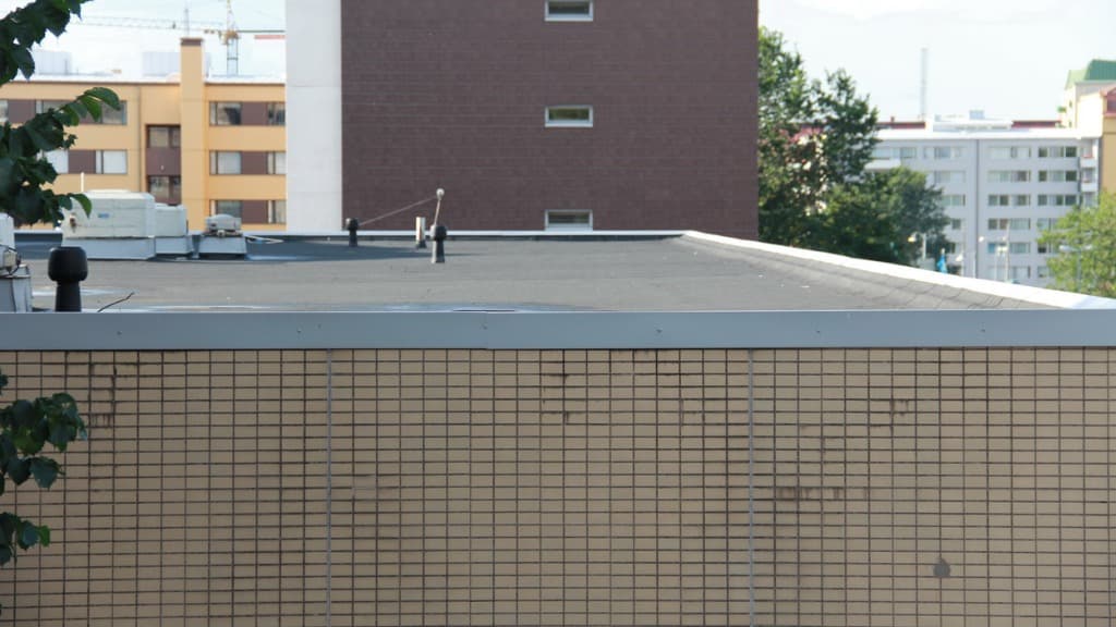 Industrial building featuring a newly installed flat TPO roofing system