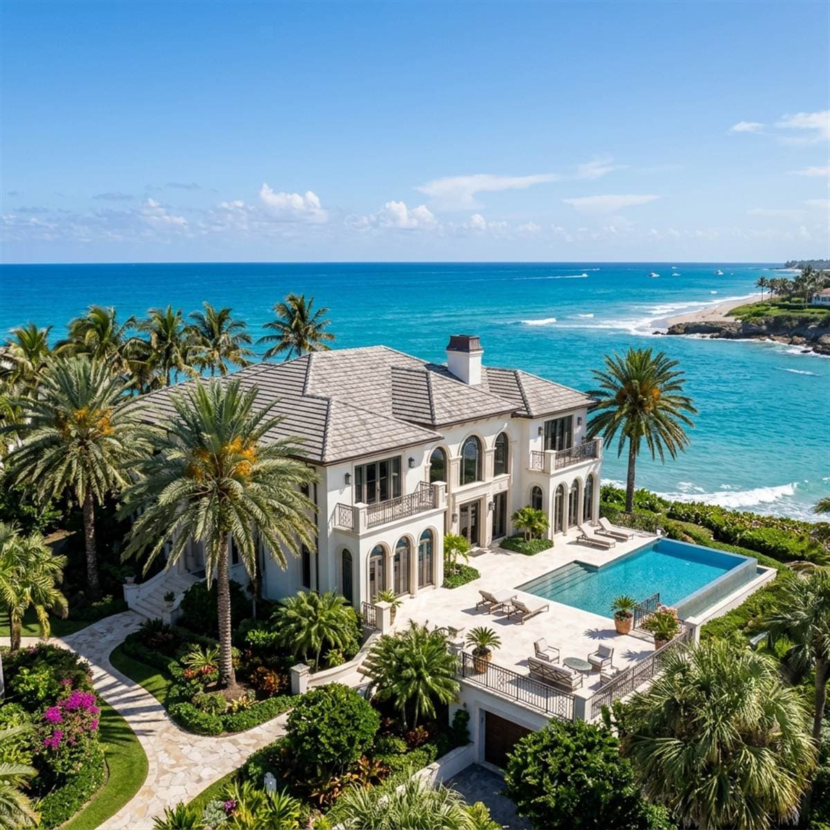 Scenic Broward County residential neighborhood showing clean roofing tiles and tropical landscape