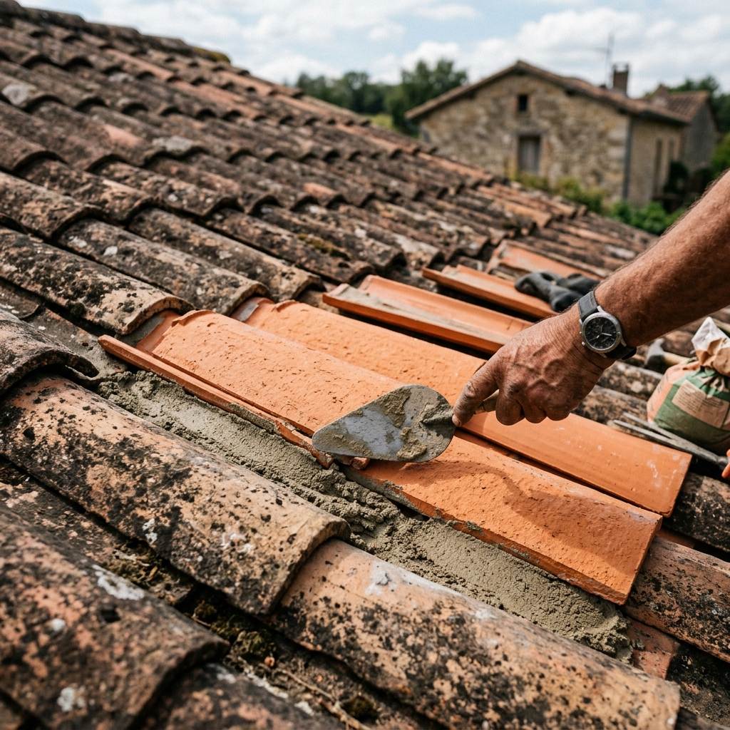 Roof Repair Patched Tiles